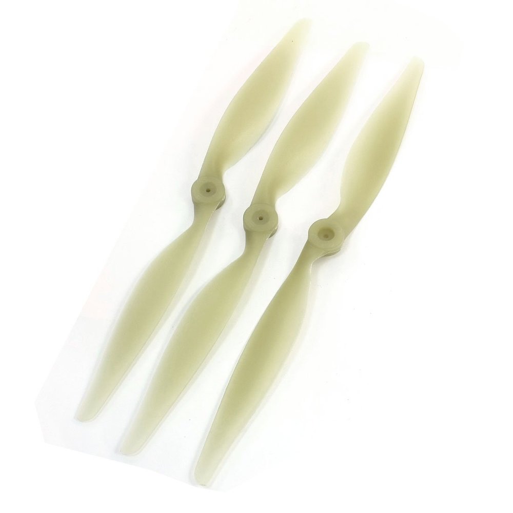 Aexit 3Pcs 305mmx152mm Electrical equipment E 12 x 6 Khaki Plastic Propellers for RC Aircraft
