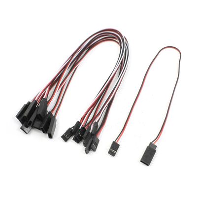 Aexit 11.8" Long Electrical equipment Female to Male 3P RC Servo Airplane Model Extension Wire 10 PCS