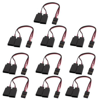 Aexit 10Pcs 100mm Electrical equipment M/F JR RC Quadcopter Y Servo Extension Lead Wire Cable