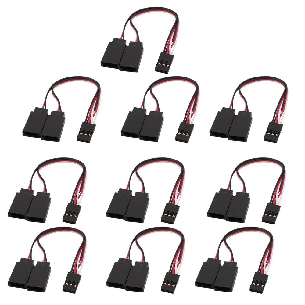 Aexit 10Pcs 100mm Electrical equipment M/F JR RC Quadcopter Y Servo Extension Lead Wire Cable