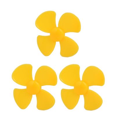 Aexit Brushless Motor Electrical equipment 4 Vanes RC Boat Airplane Propeller 1.6-inch Dia Yellow 3PCS