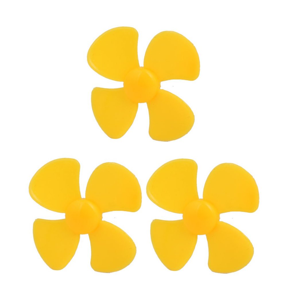 Aexit Brushless Motor Electrical equipment 4 Vanes RC Boat Airplane Propeller 1.6-inch Dia Yellow 3PCS