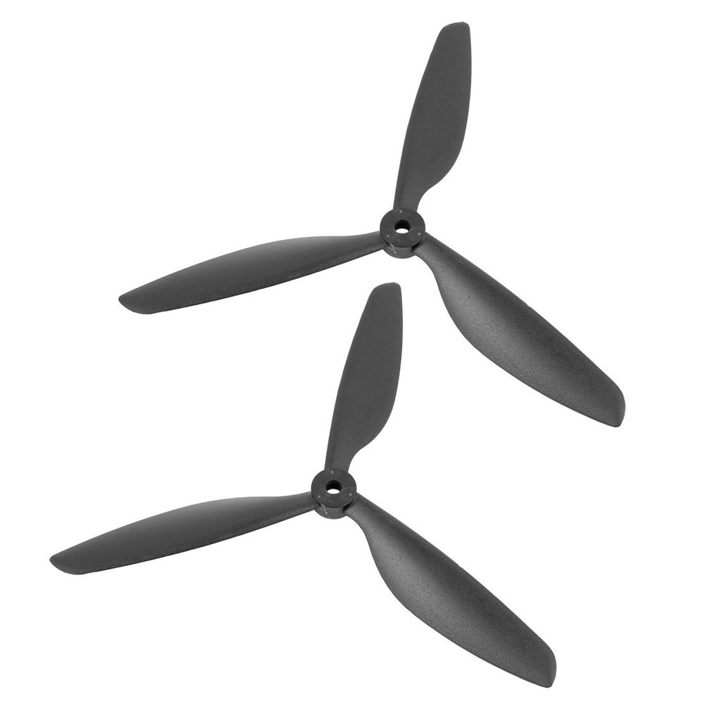 Aexit 2Pcs Black Electrical equipment Plastic RC Airplane Prop Propeller Paddle 9x4.5 + Shaft Adapter Rings