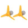Aexit 2 Pcs Electrical equipment DC 3.0V 0.9A 20000RPM Motor 80mm Rotation Dia 3-Vanes Pointed Prop Yellow view 1