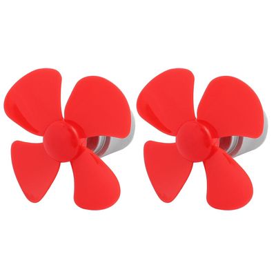 Aexit 2Pcs DC3V Electrical equipment 17200RPM 0.13A High Torque Motor 4 Vanes 56mm Dia DIY RC Propeller Red