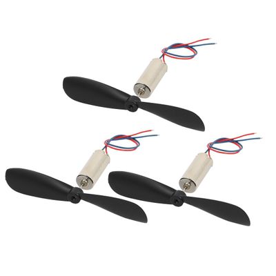 Aexit 3Pcs DC3V Electrical equipment 25000RPM 6mm x 14mm Motor w Helicopter CCW Propeller for RC Quadcopter