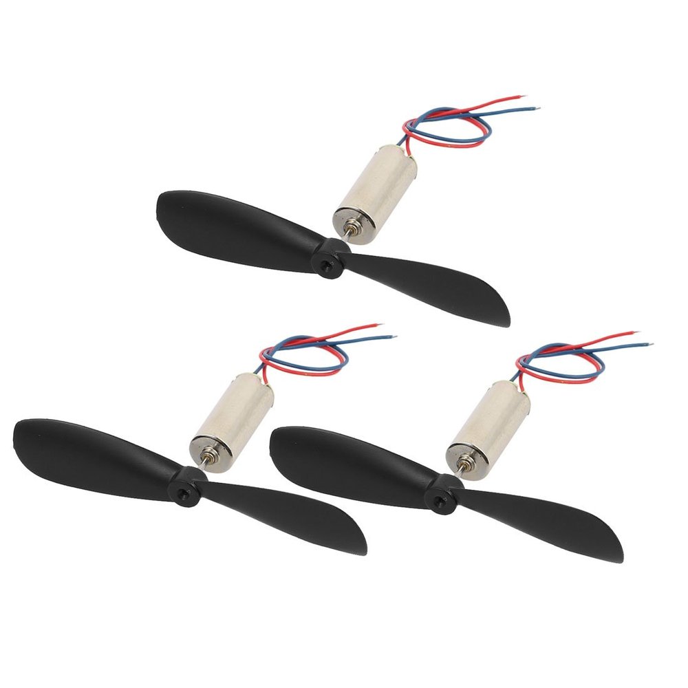Aexit 3Pcs DC3V Electrical equipment 25000RPM 6mm x 14mm Motor w Helicopter CCW Propeller for RC Quadcopter