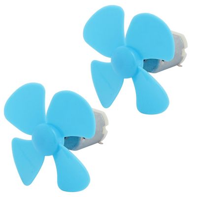 Aexit 2Pcs DC Electrical equipment 3V 0.13A 17000RPM Large Torque Motor 4 Vanes 60mm Dia RC Propeller Blue