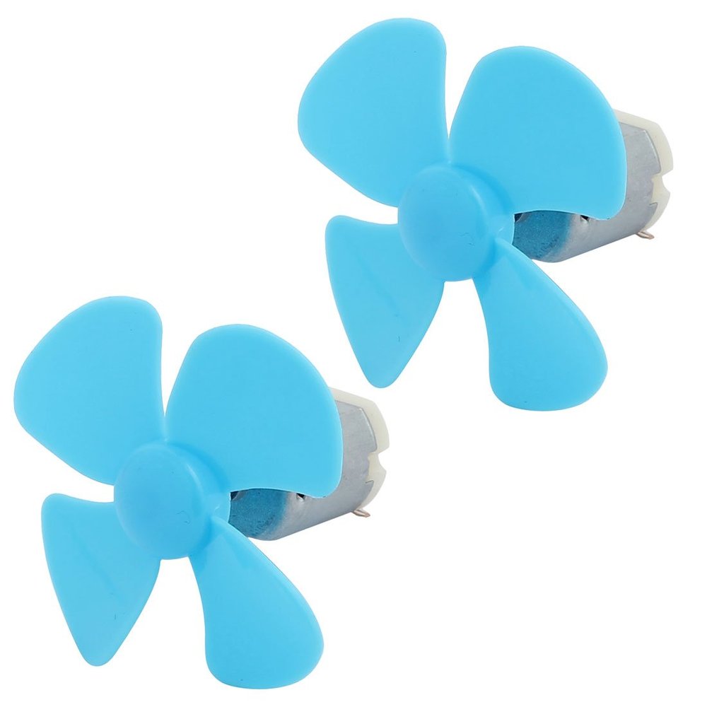 Aexit 2Pcs DC Electrical equipment 3V 0.13A 17000RPM Large Torque Motor 4 Vanes 60mm Dia RC Propeller Blue