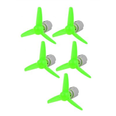 Aexit 5 Pcs Electrical equipment DC 6.0V 0.15A 11000RPM Motor 80mm 3-Vanes Pointed Propeller Green