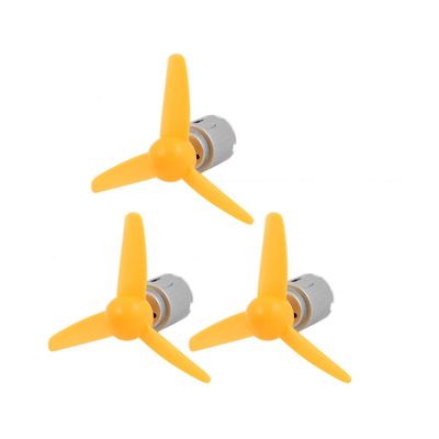 Aexit 3 Pcs Electrical equipment DC 3.0V 0.15A 11000RPM High Torque Motor 80mm 3-Vanes Pointed Prop Yellow