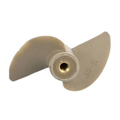 Aexit 1 Pcs Electrical equipment M3 x 27.5 x 39mm Left 2-Vane Rotating RC Boat Prop Propeller Brown