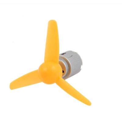 Aexit DC 3.0V Electrical equipment 0.15A 11000RPM Motor 80mm 3-Vanes Pointed Propeller Yellow