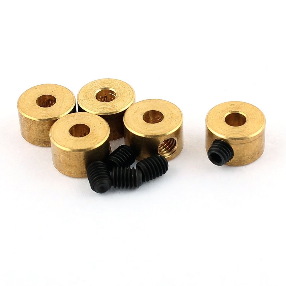 Aexit 5 Pcs Electrical equipment RC Airplane Landing Gear Wheel Stoppers 2.6mm Inner Dia 8x5mm w Screw