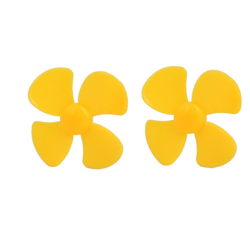 Aexit Brushless Motor Electrical equipment 4 Vanes RC Boat Airplane Propeller 2.4-inch Dia Yellow 2PCS