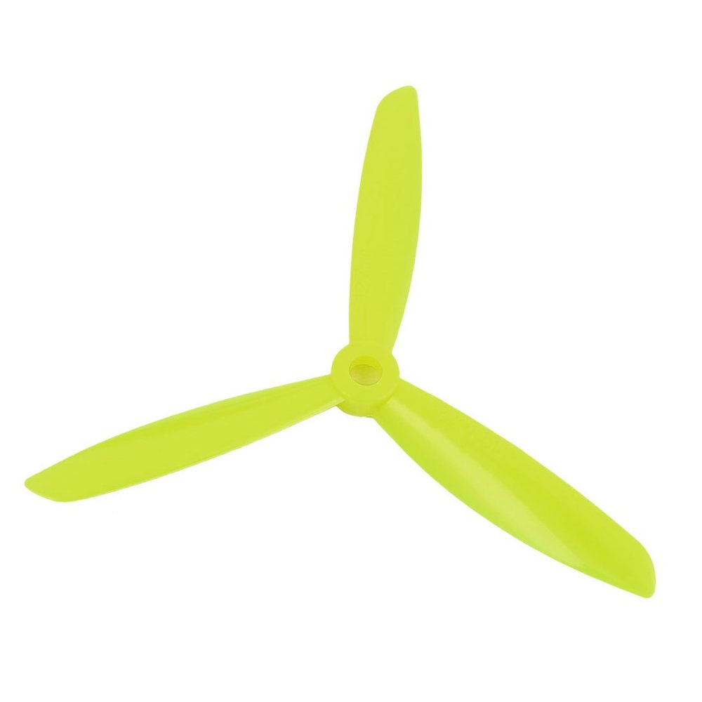 Aexit 5 x Electrical equipment 4.5 Inches Yellow 3-Vanes CCW RC Airplane Propeller w Spacing Rings