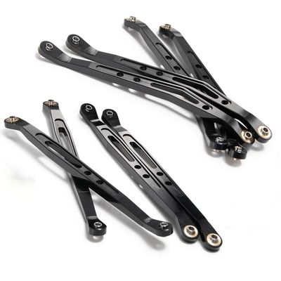 8 Pcs Aluminum Linkage Rod Arm Set/Upper and Lower Suspension Links Set of 8 for 1/10 Axial Wraith 90018 RC Truck (Black, Type B)