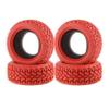 LAFEINA 75mm Rubber Tires and 6 Spokes Green Plastic Wheel Rims for 1/10 Scale HSP 94123 HPI Kyosho Tamiya RC On Road Car 1:16 Rally Car (Red) view 2