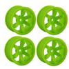 LAFEINA 75mm Rubber Tires and 6 Spokes Green Plastic Wheel Rims for 1/10 Scale HSP 94123 HPI Kyosho Tamiya RC On Road Car 1:16 Rally Car (Red) view 3