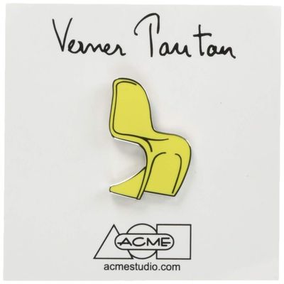 Acme JVP07P1 Pin Badge, Pantone Chair, Yellow