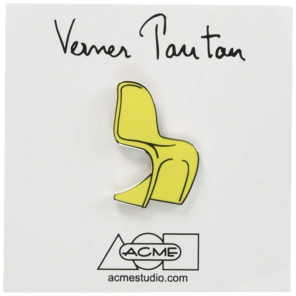 Acme JVP07P1 Pin Badge, Pantone Chair, Yellow