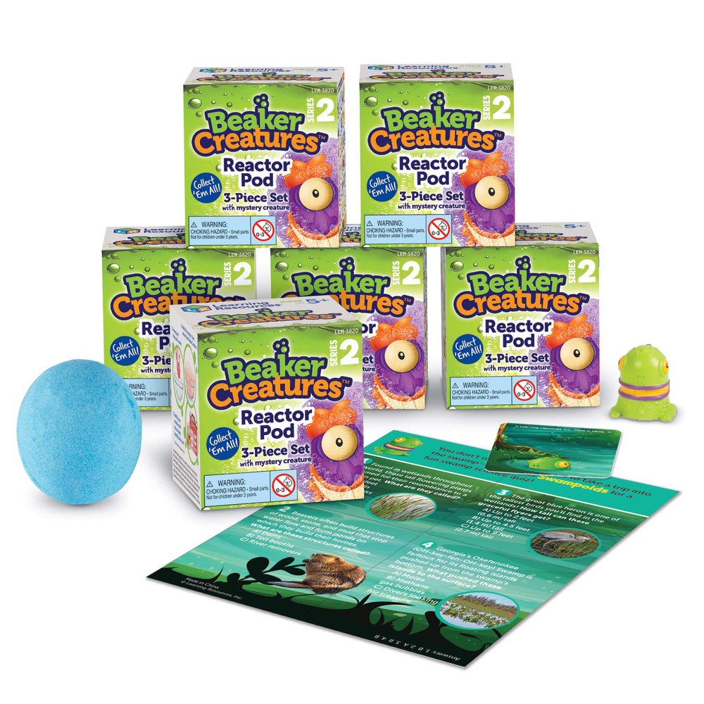 Learning Resources Beaker Creatures Series 2, Assorted Colors, Homeschool, Collectible Surprise Toys, Collectible Figurines, Surprise Toy, Mystery Toy, STEM, 6-Pack Pods, Ages 5+