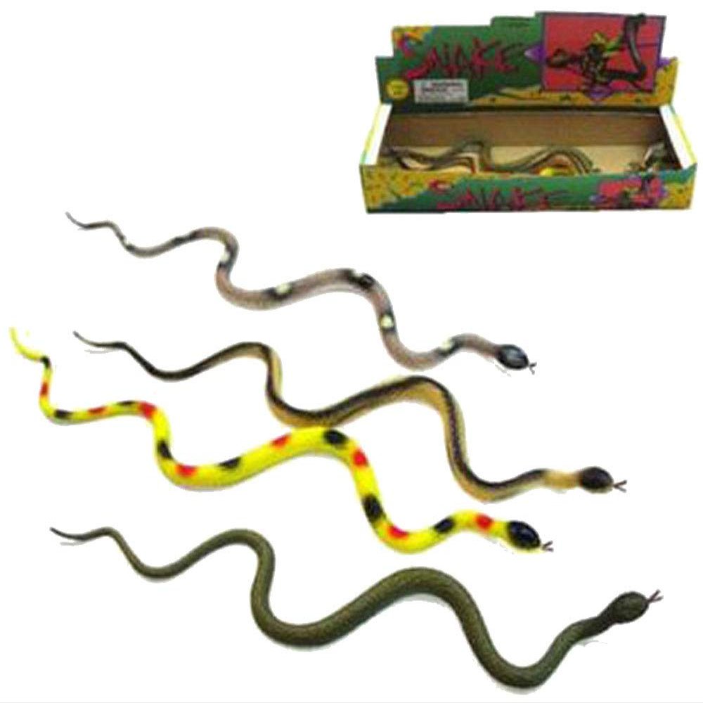 6 PIECES BULK lot of assorted REALISTIC LARGE 24 INCH TOY FAKE RUBBER TRICK SNAKE
