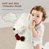 labebe - Baby Rocking Horse Wooden, Plush Stuffed Rocking Animals White, Kid Ride on Toys for 1-3 Years Old, Llama Rocking Horse for Girl&Boy, Toddler/Infant Rocker for Nursery, Kid Riding Toys/Horse view 2