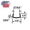 Outwater Plastics Black 1/2" Styrene Plastic U-Channel/C-Channel 48 Inch Lengths (Pack of 3) view 2
