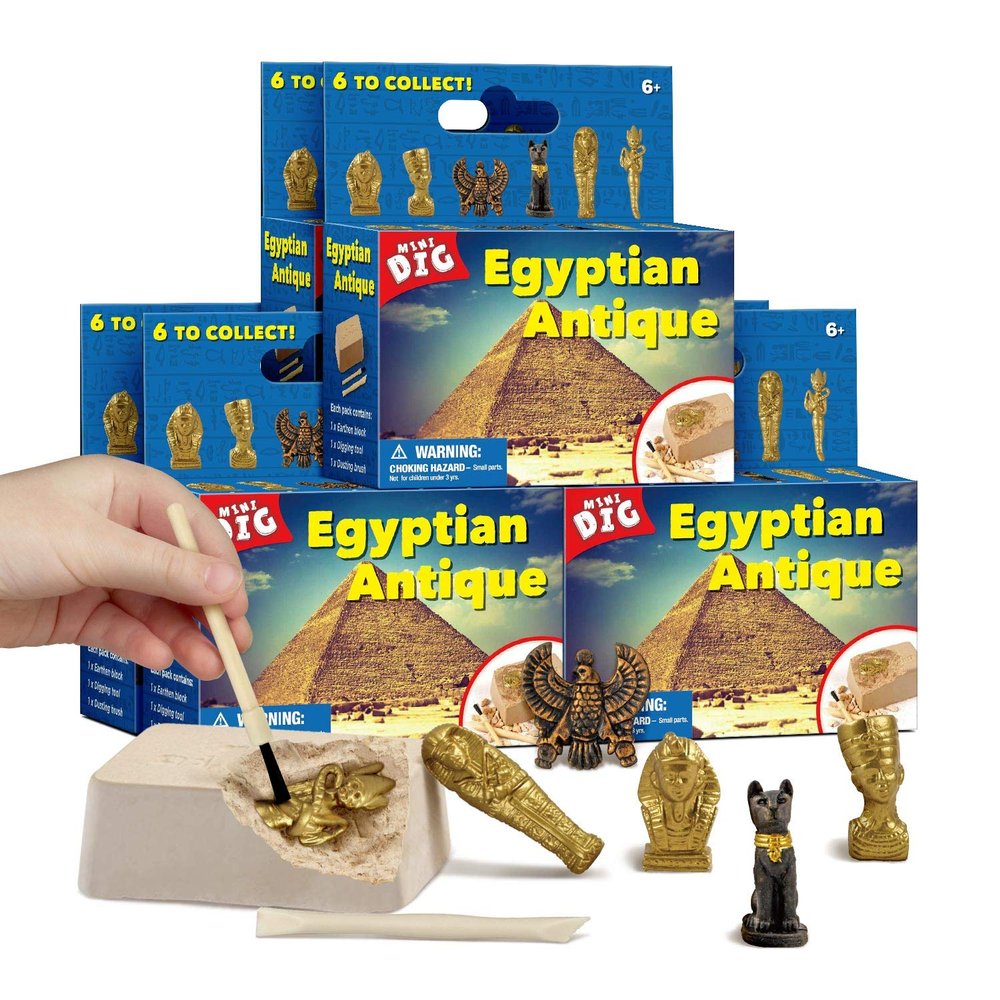 Egyptian Mummy Dig Kit - Ancient Egypt Excavation Set for Kids, STEM Science Educational Toys, 6 Collectible Styles, Archaeology Gifts for Boys Age 8-12