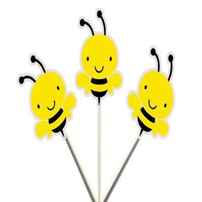 12 Count- Bumble Bee Cupcake Toppers, Bee Cupcake Toppers, Bumble Bee Birthday, Bumble Bee Party, Bumble Bee Cake Toppers, Bumble Bee Baby Shower, Bumble Bee Party Supplies, Bumble Bee Decorations