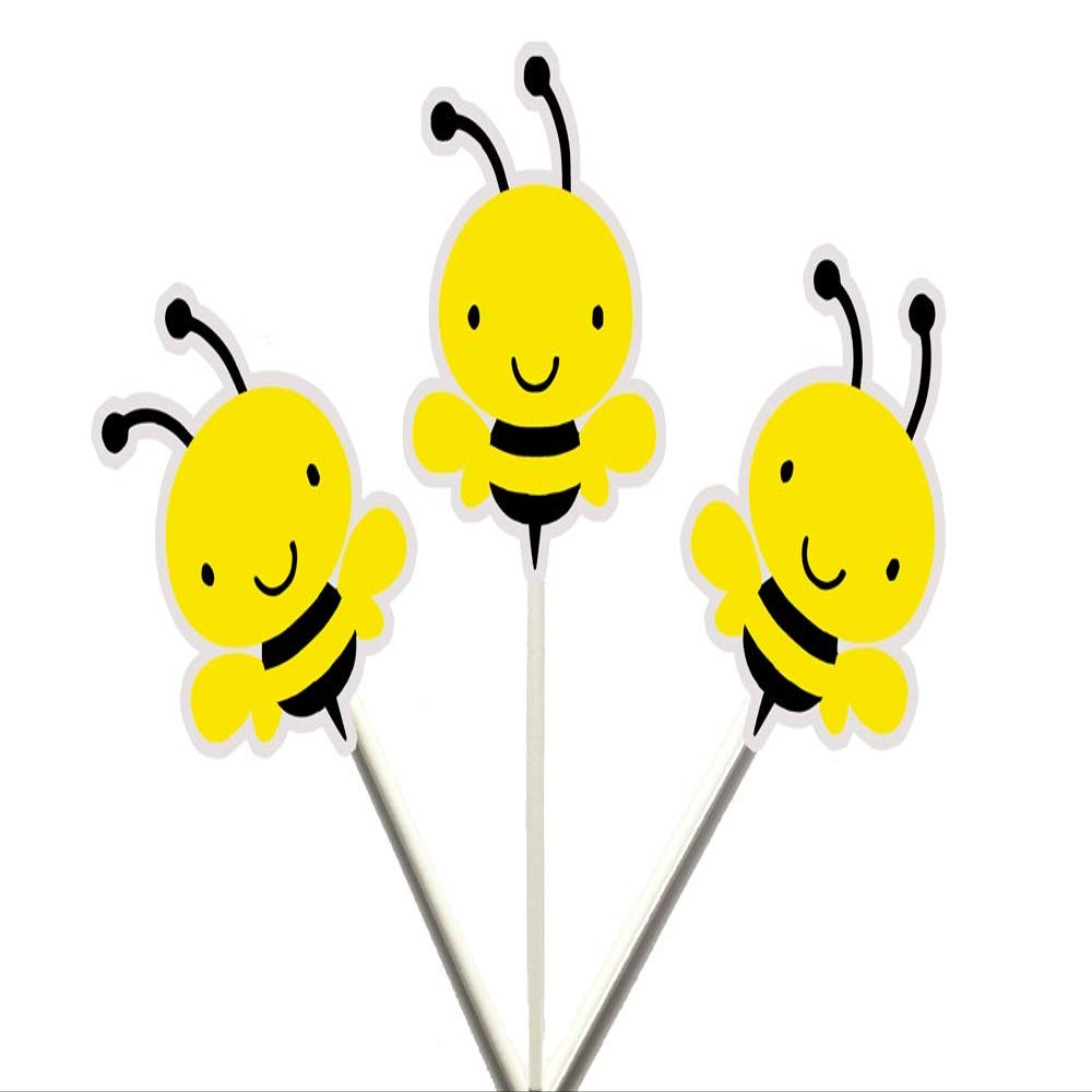 12 Count- Bumble Bee Cupcake Toppers, Bee Cupcake Toppers, Bumble Bee Birthday, Bumble Bee Party, Bumble Bee Cake Toppers, Bumble Bee Baby Shower, Bumble Bee Party Supplies, Bumble Bee Decorations