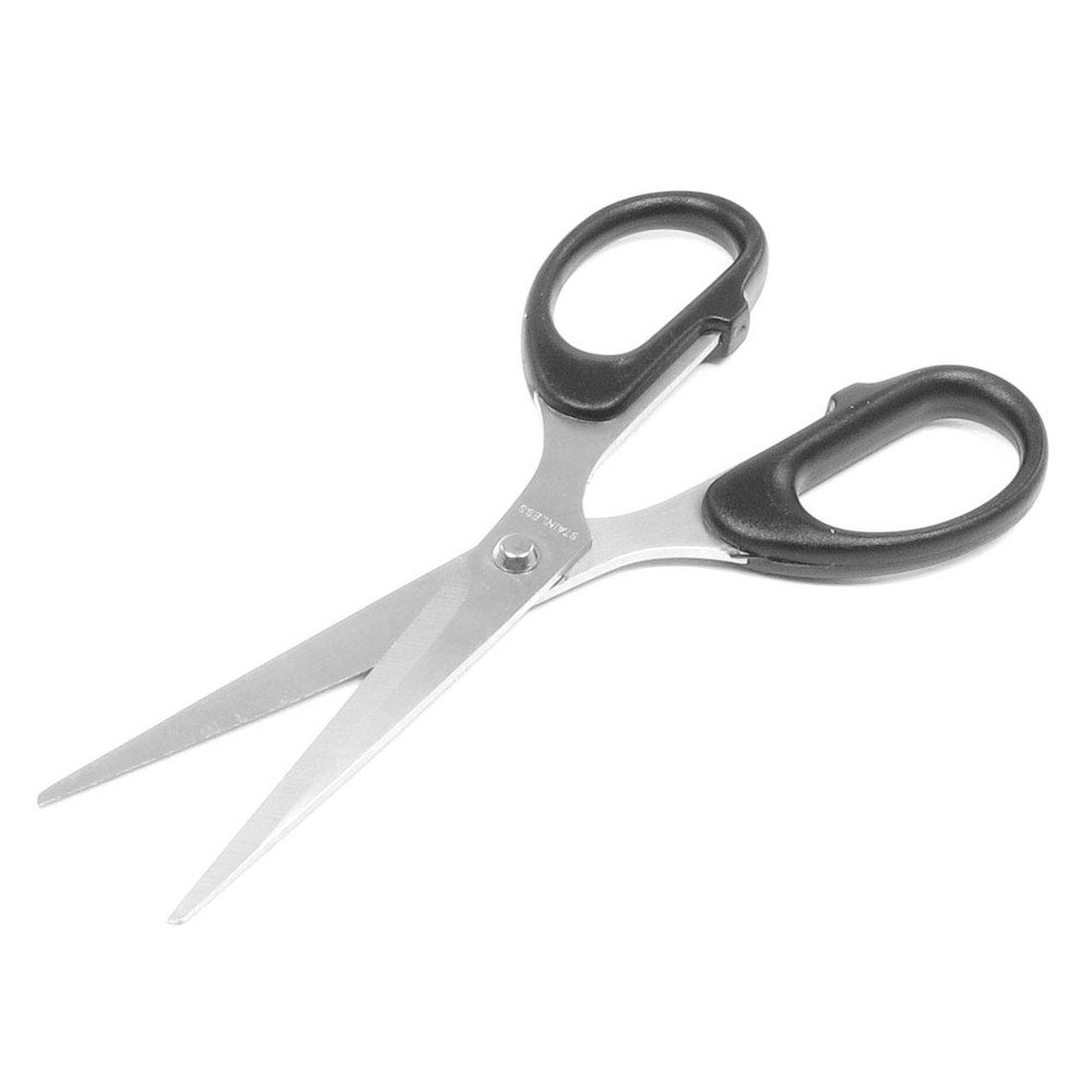 Aexit Black Handle Hand Operated Tools Silver Tone Blade School Stationary Scissor for Students Model:68as521qo548