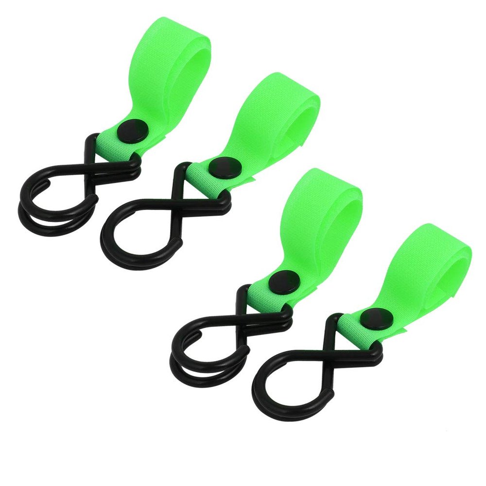 Aexit 4pcs 11lb Civil Equipment Hardware Accessories Capacity Hook Loop Closure Stroller Hanger Fluorescent Green Model:96as465qo155