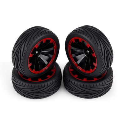 Hobbypower 4X Soft Rubber Tires 12mm Hex Wheel 65mm for HSP 1/10 On-Road Touring Racing Car
