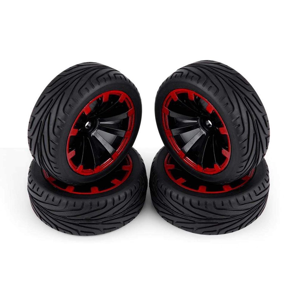 Hobbypower 4X Soft Rubber Tires 12mm Hex Wheel 65mm for HSP 1/10 On-Road Touring Racing Car