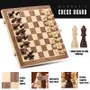 ASNEY Upgraded Magnetic Chess Set, 15" Tournament Staunton Wooden Chess Board Game Set with Magnets, Crafted Chesspiece ans Storage Slots for Kids Adult, Includes Extra Queens view 4