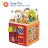 B.  Wooden Activity Cube  Activity Center with Alphabet  Educational Toys  Wooden Toys for Toddlers, Kids  1 Year +  Zany Zoo view 4