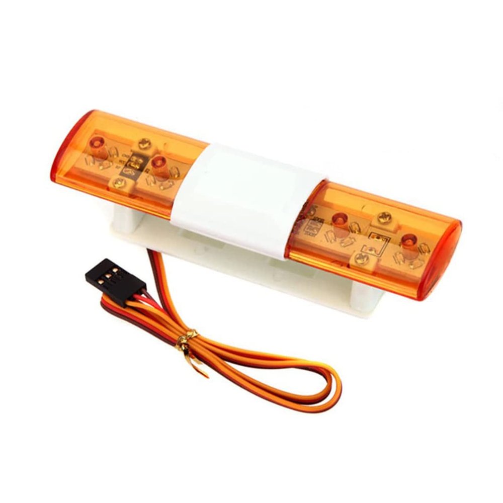 RC Car Alarming Light,WONFAST RC Model LED Police Night Light Bar Flash Lamp Compatible with 1/10 1/8 RC Model Car for HSP Tamiya CC01 Axial SCX10(Yellow)