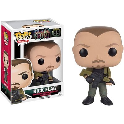 Funko Rick Flag: Suicide Squad x POP! Heroes Vinyl Figure & 1 POP! Compatible PET Plastic Graphical Protector Bundle [#099/08404 - B]