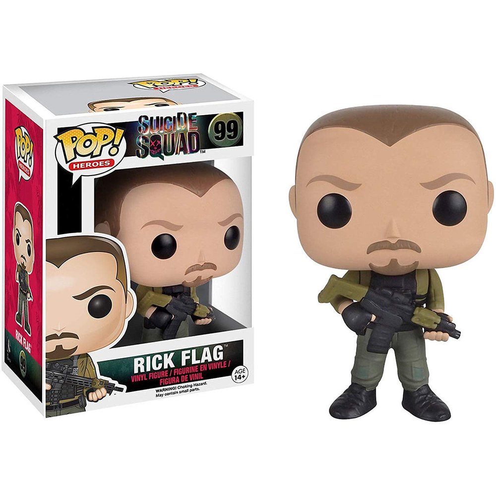 Funko Rick Flag: Suicide Squad x POP! Heroes Vinyl Figure & 1 POP! Compatible PET Plastic Graphical Protector Bundle [#099/08404 - B]