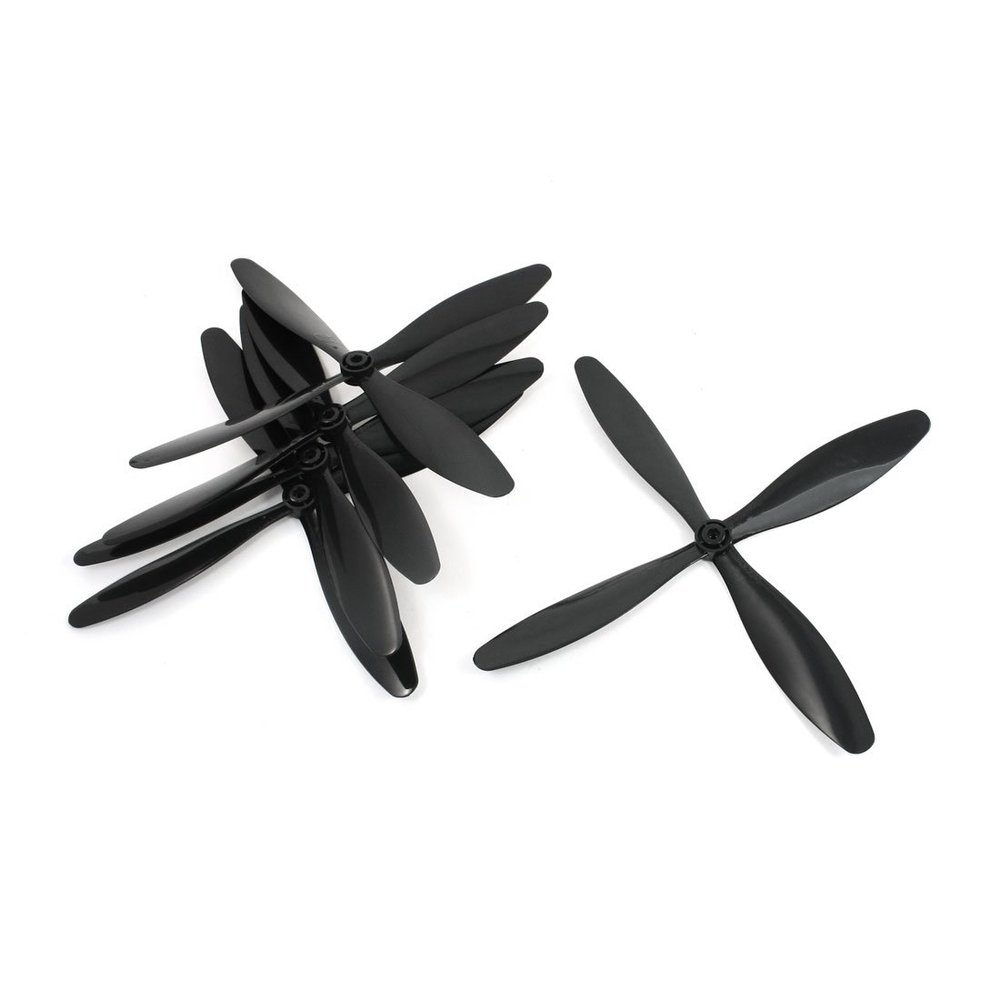 Aexit 5PCS 10 Electrical equipment x 8.25 Black 4-Vane Propellers Prop for 3.17mm Dia Shaft Motor
