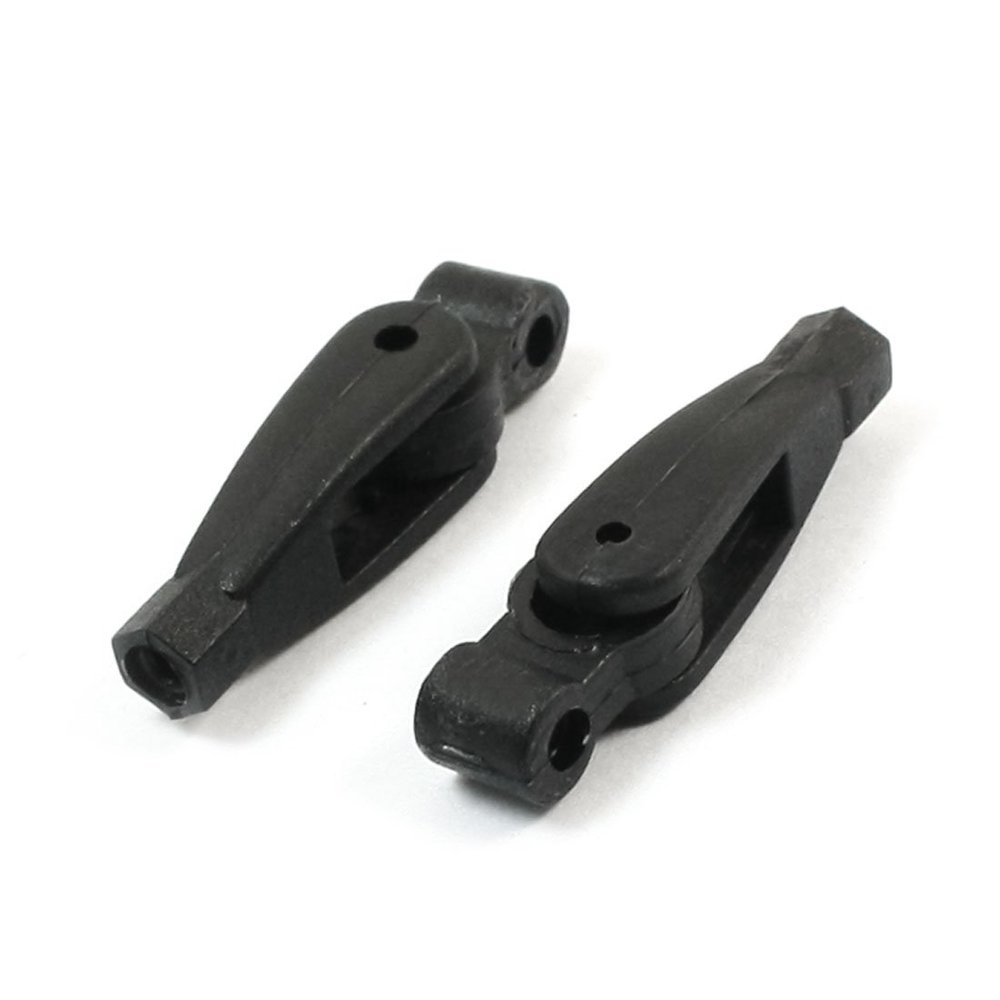 Aexit 2pairs RC Electrical equipment Airplane Parts Black Plastic Clevis w Arms M3 M2 x L24mm