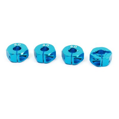 Aexit 4 Pcs Electrical equipment Blue 6mm Thickness 12mm Wheel Hex Hub Drive for RC 1/10 Scale Car Upgrade Part