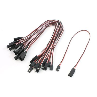 Aexit 20 PCS Electrical equipment JR Futaba Spare Part 3 Pin M/F RC Servo Extension Lead Wire 30cm Length