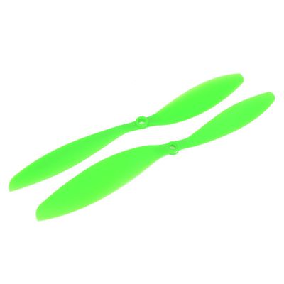 Aexit Pair Double Electrical equipment Vanes 11x4.7 Green Plastic RC Model Airplane Propeller Paddle