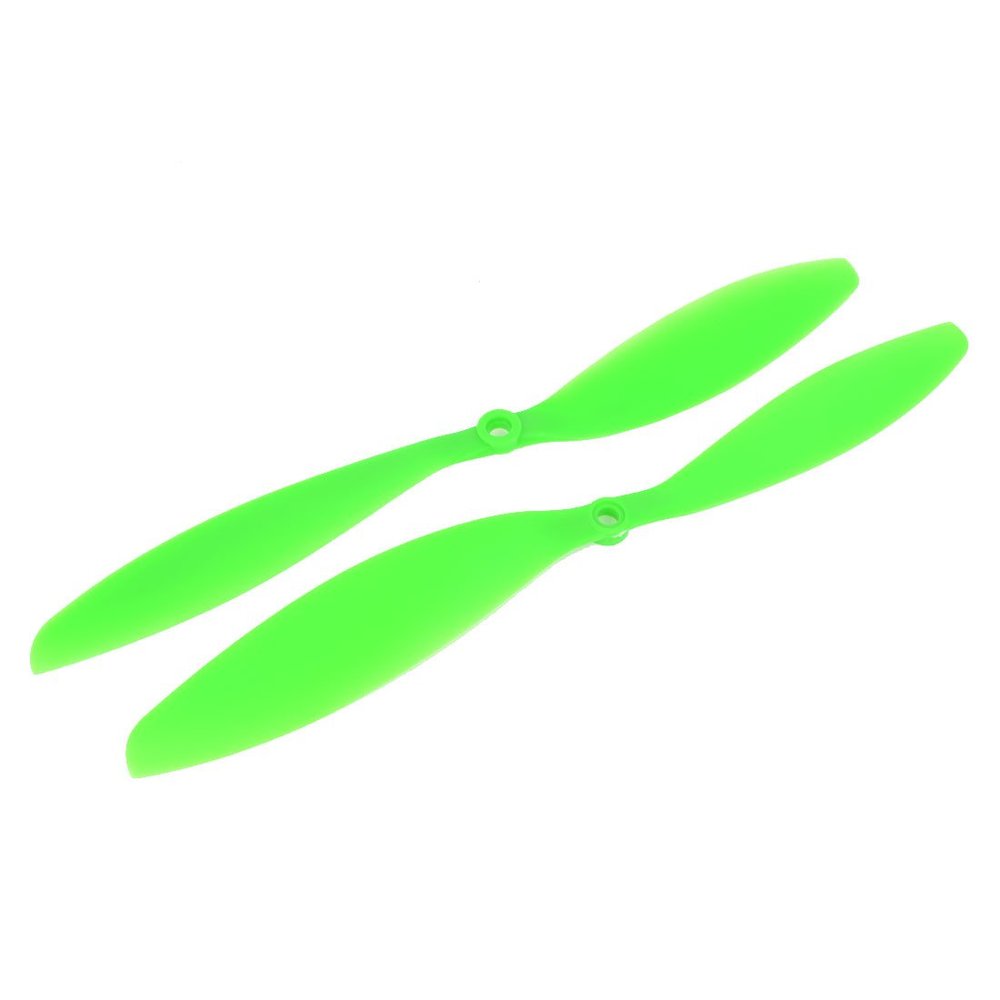 Aexit Pair Double Electrical equipment Vanes 11x4.7 Green Plastic RC Model Airplane Propeller Paddle