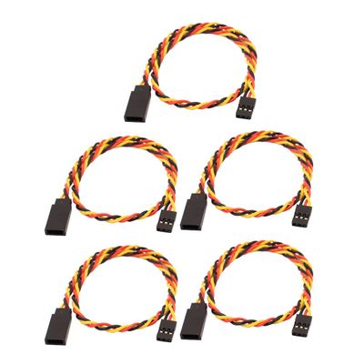 Aexit 5Pcs 320mm Electrical equipment Anti-interference M/F JR RC Quadcopter Servo Extension Wire