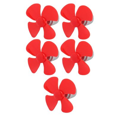 Aexit 5Pcs DC3V Electrical equipment 12500RPM 0.13A High Torque Motor 4 Vanes 56mm Dia DIY RC Propeller Red