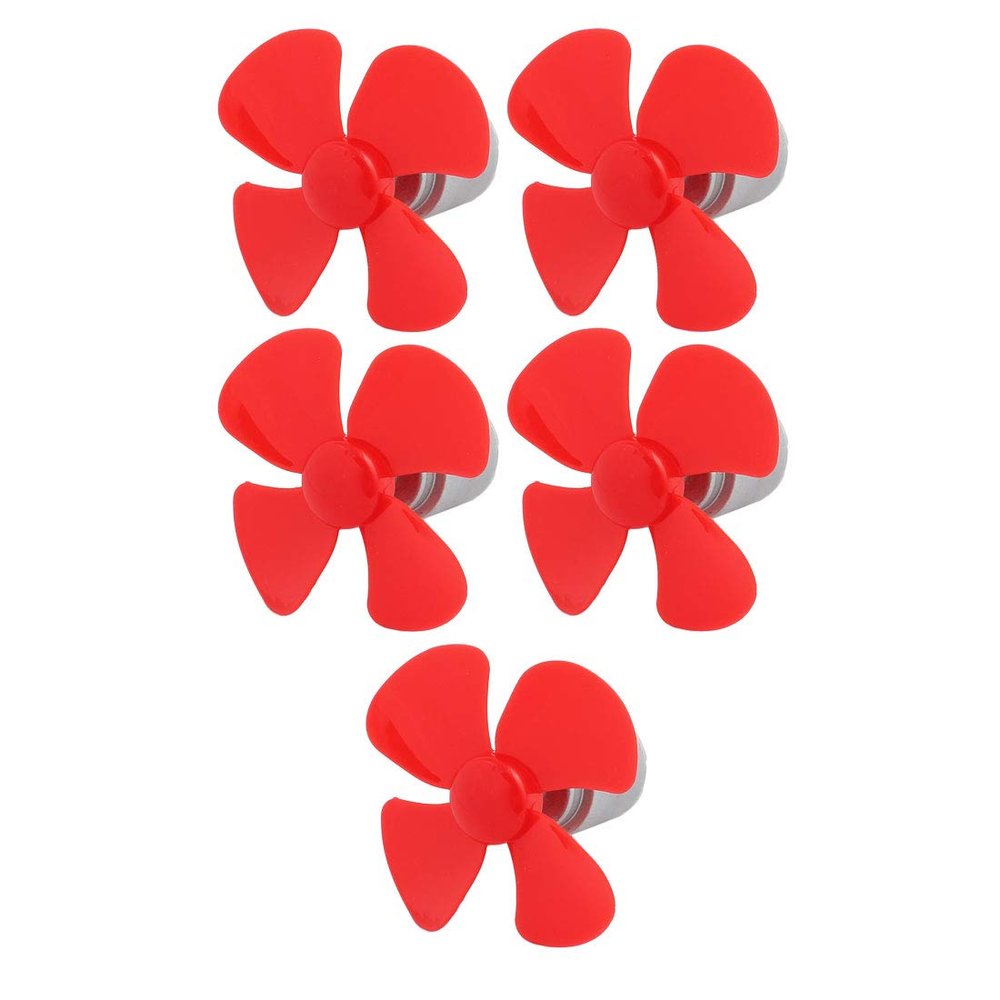 Aexit 5Pcs DC3V Electrical equipment 12500RPM 0.13A High Torque Motor 4 Vanes 56mm Dia DIY RC Propeller Red